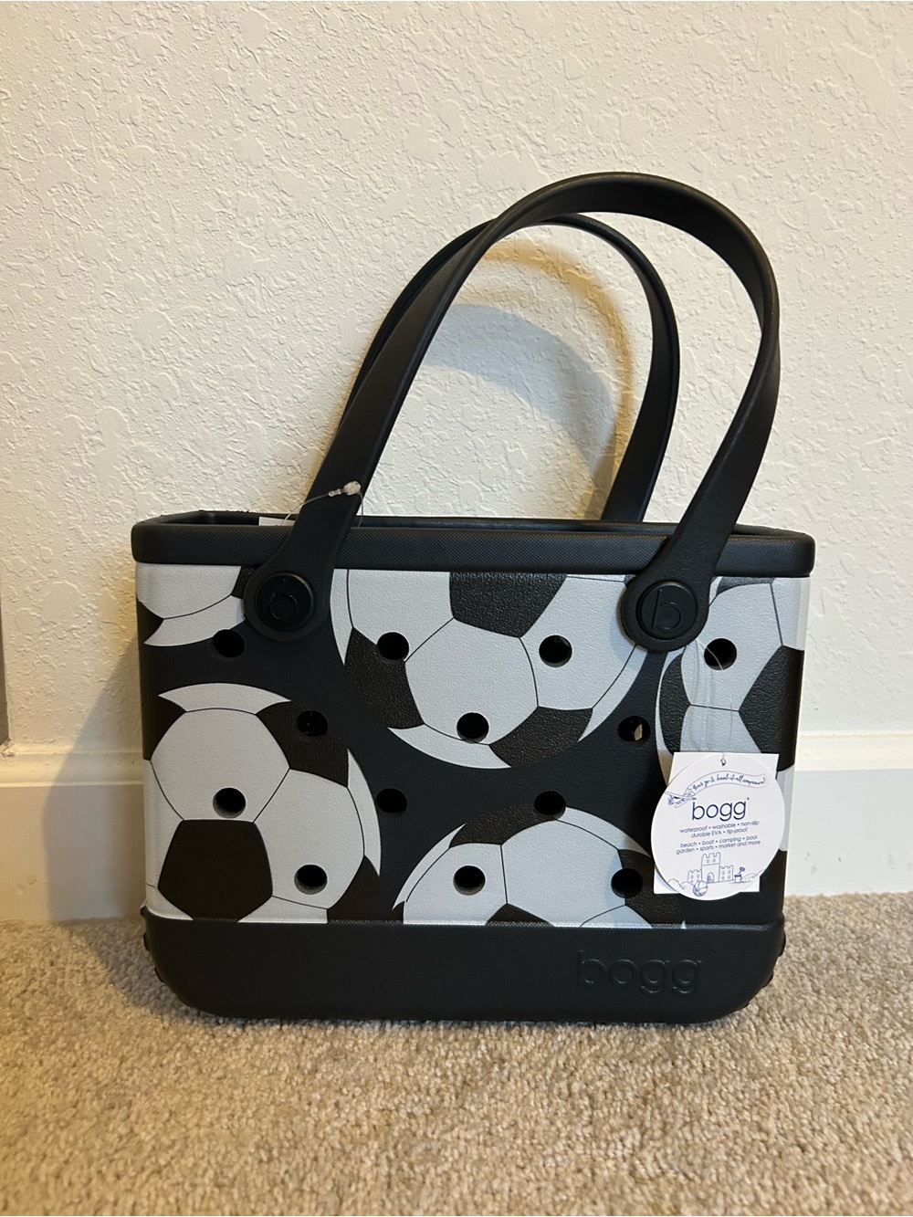 BOGG Soccer Tote Bag in Black & White